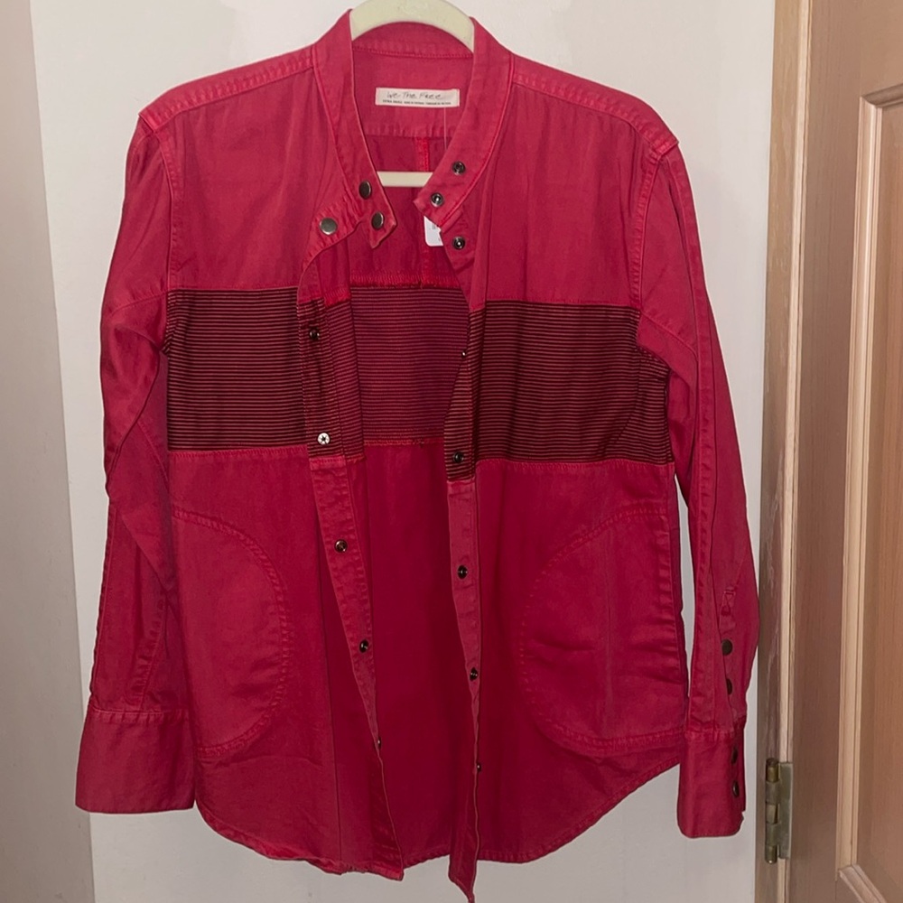 We the free moto colorblock shirt size xs